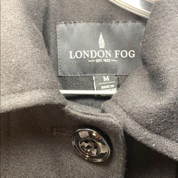 London Fog Womens Mid-Length Wool Blend Coat With Button Front & Pockets - Picture 2 of 5